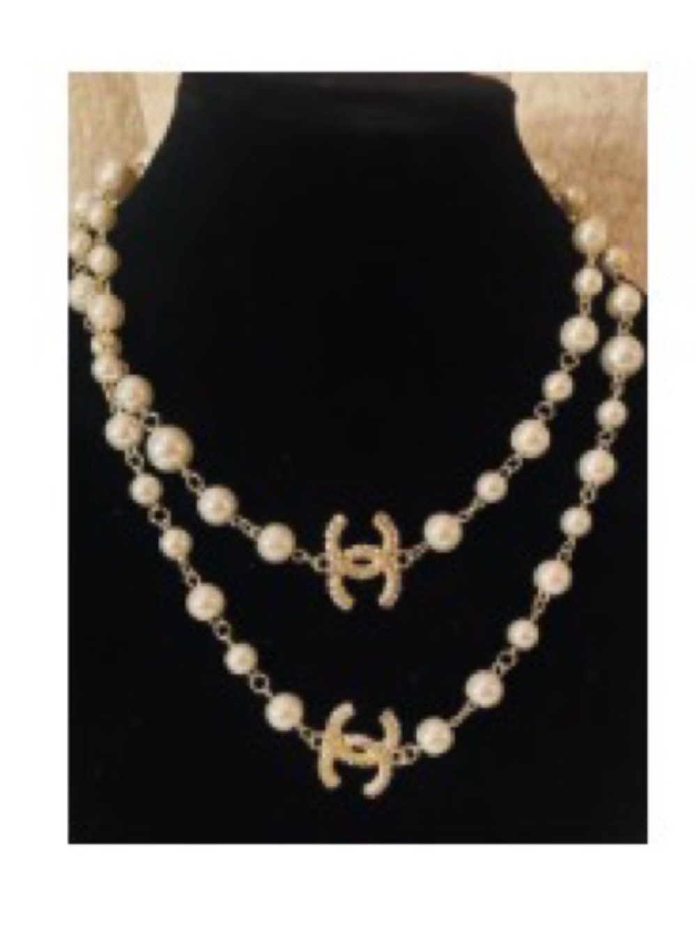 CC Chanel Style 18K gold plated Costume Designer Pendant Necklace